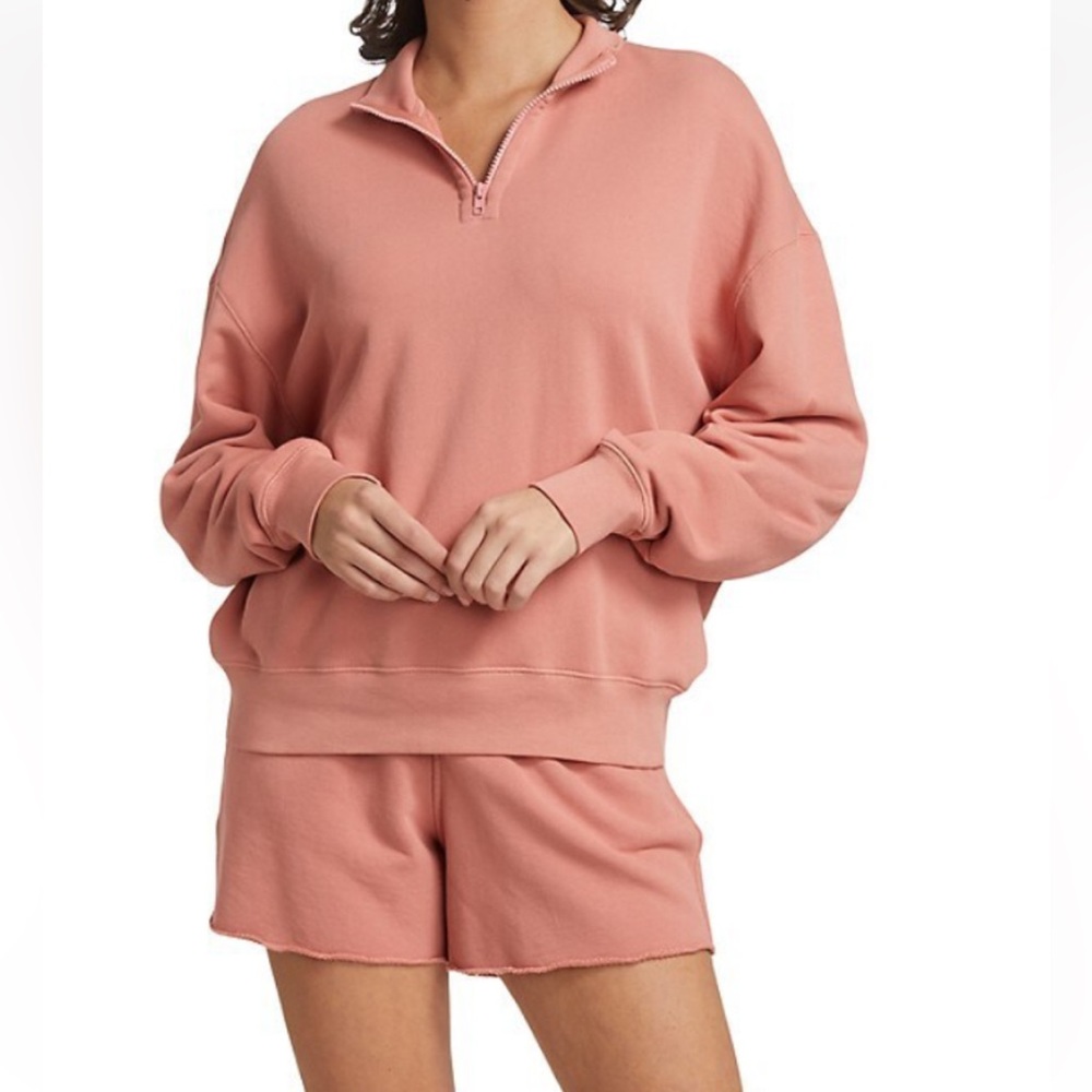 NWT $295 ATM Anthony Thomas Melillo French Terry Sweatshirt Size S M Half Zip - Picture 2 of 11